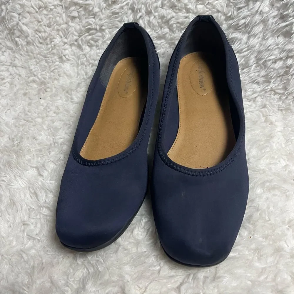 Comfortview Women's Wide Width The Lyra Flat Shoes Navy Size 12M